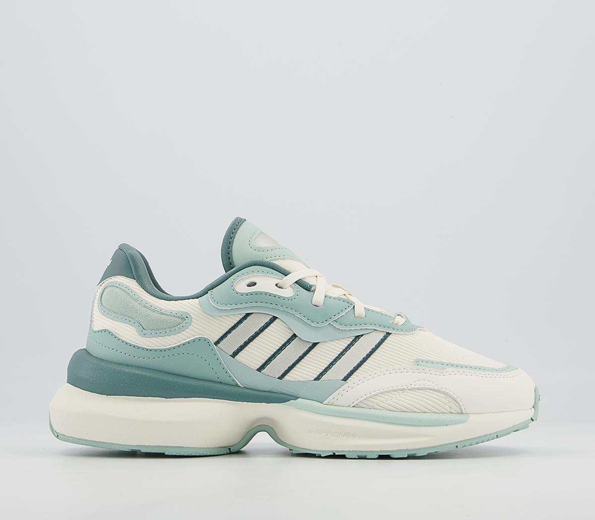 adidasZentic TrainersChalk White Chalk White Hazy Green