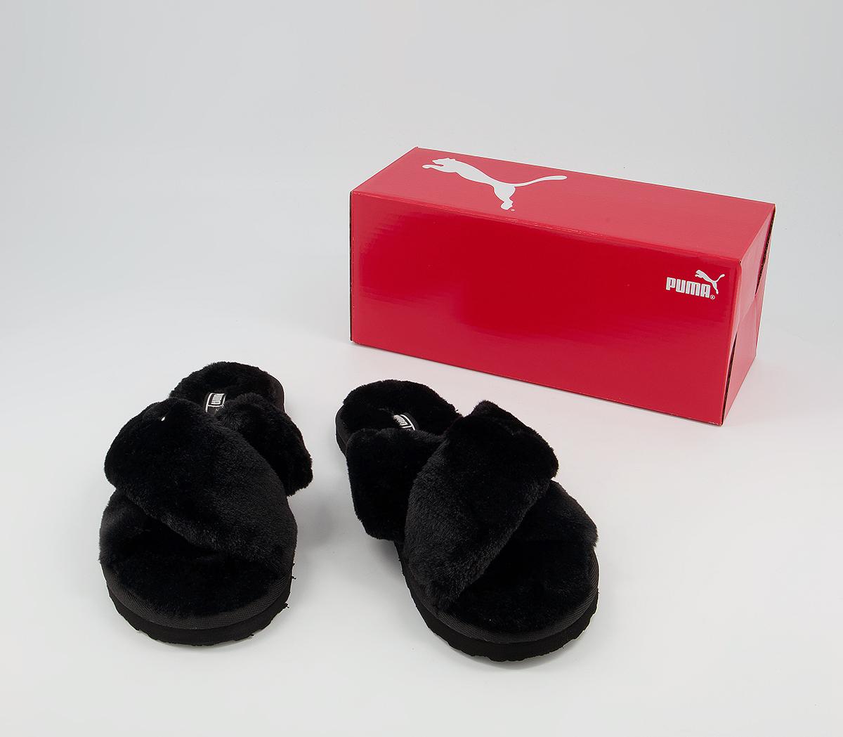 Puma X Fluff Slide Slippers Puma X Fluff Slide Slippers Black White