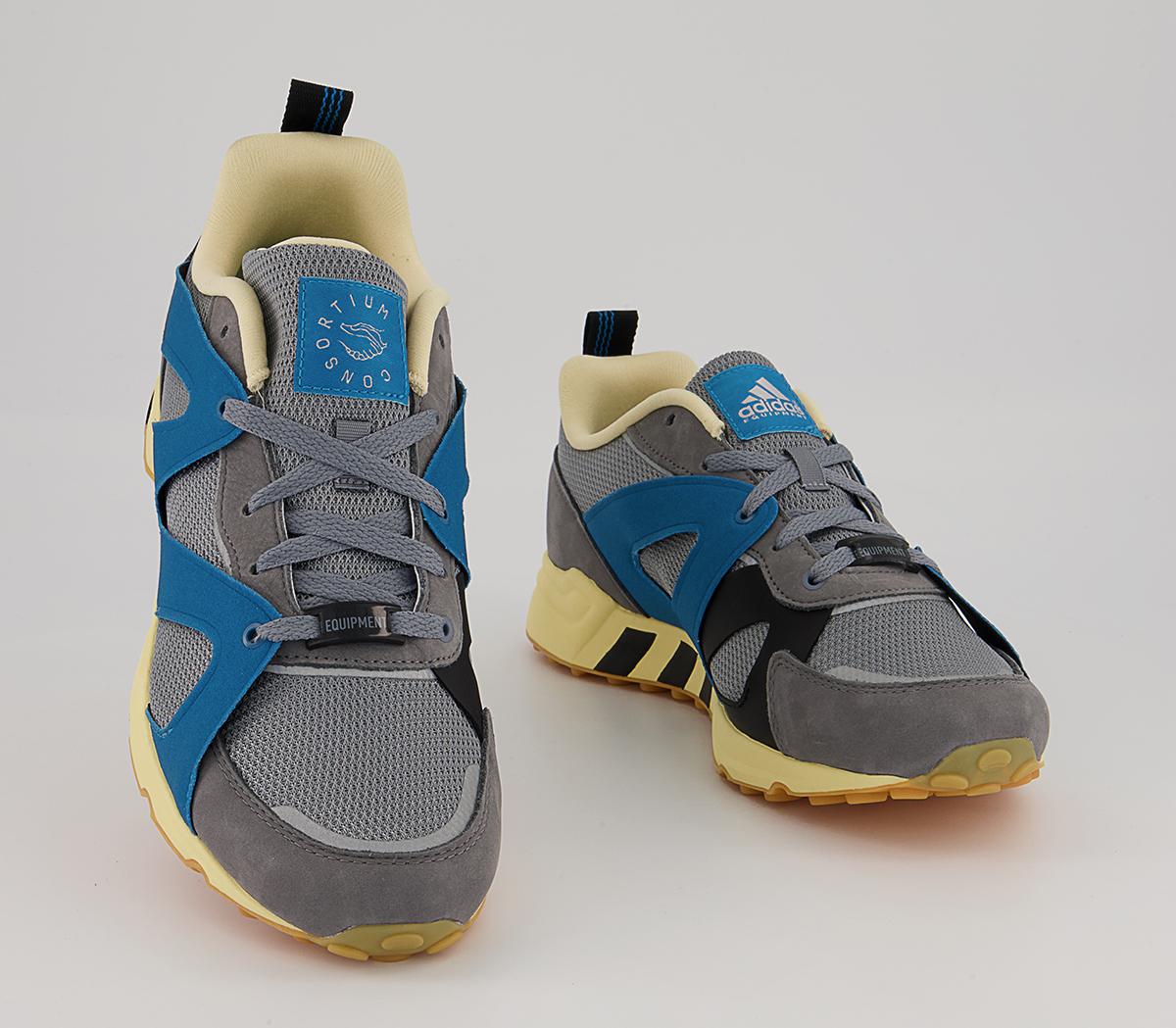 adidas Consortium Equipment Prototype Trainers adidas Consortium Equipment Prototype Trainers Grey Blue Eqt Yellow
