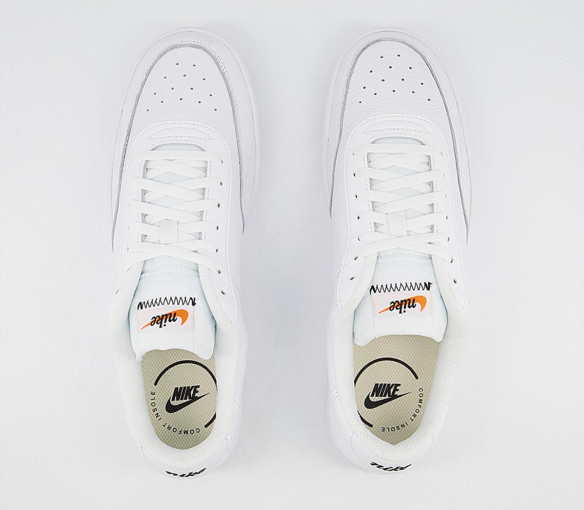 Nike Court Vintage Trainers Nike Court Vintage Trainers White Black Total Orange