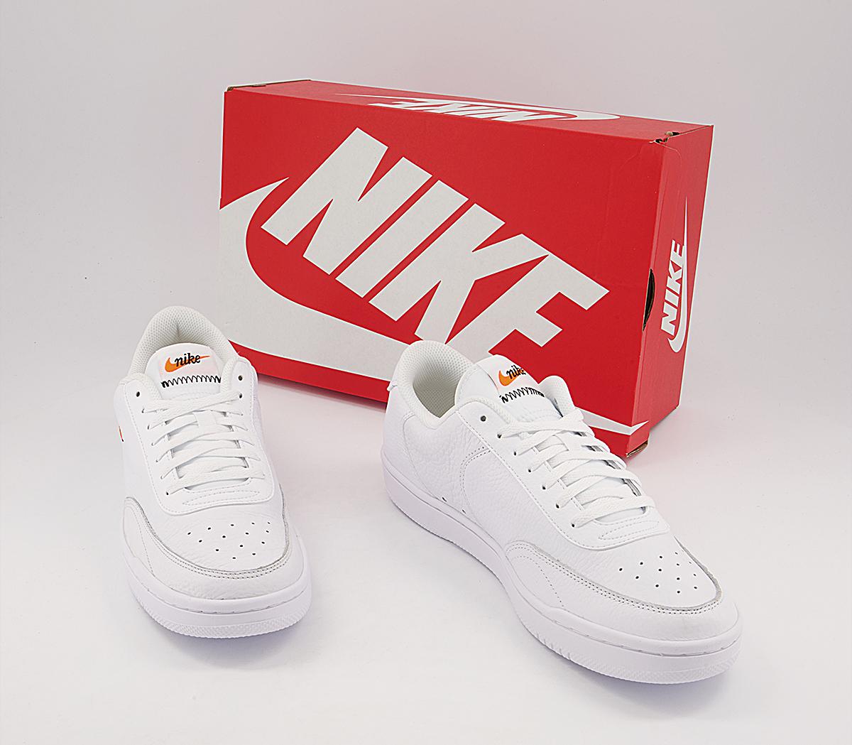 Nike Court Vintage Trainers Nike Court Vintage Trainers White Black Total Orange