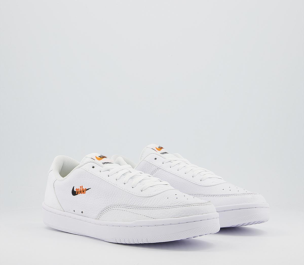 Nike Court Vintage Trainers Nike Court Vintage Trainers White Black Total Orange