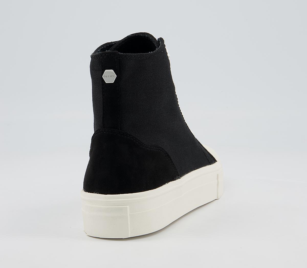 Office Fated Textured Sole High Top Trainers Office Fated Textured Sole High Top Trainers Black Canvas