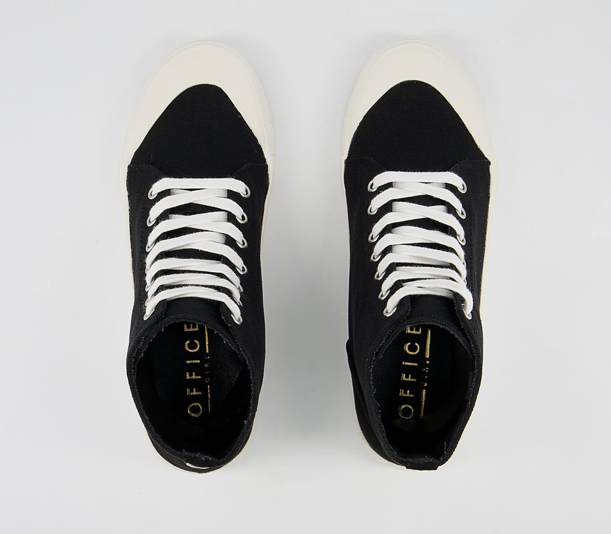 Office Fated Textured Sole High Top Trainers Office Fated Textured Sole High Top Trainers Black Canvas