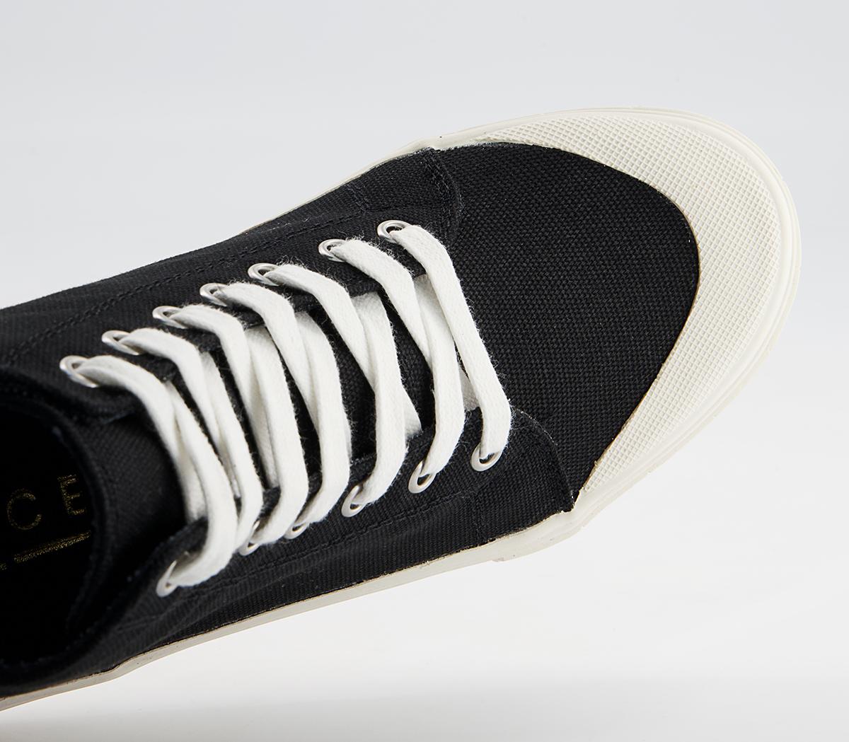 Office Fated Textured Sole High Top Trainers Office Fated Textured Sole High Top Trainers Black Canvas