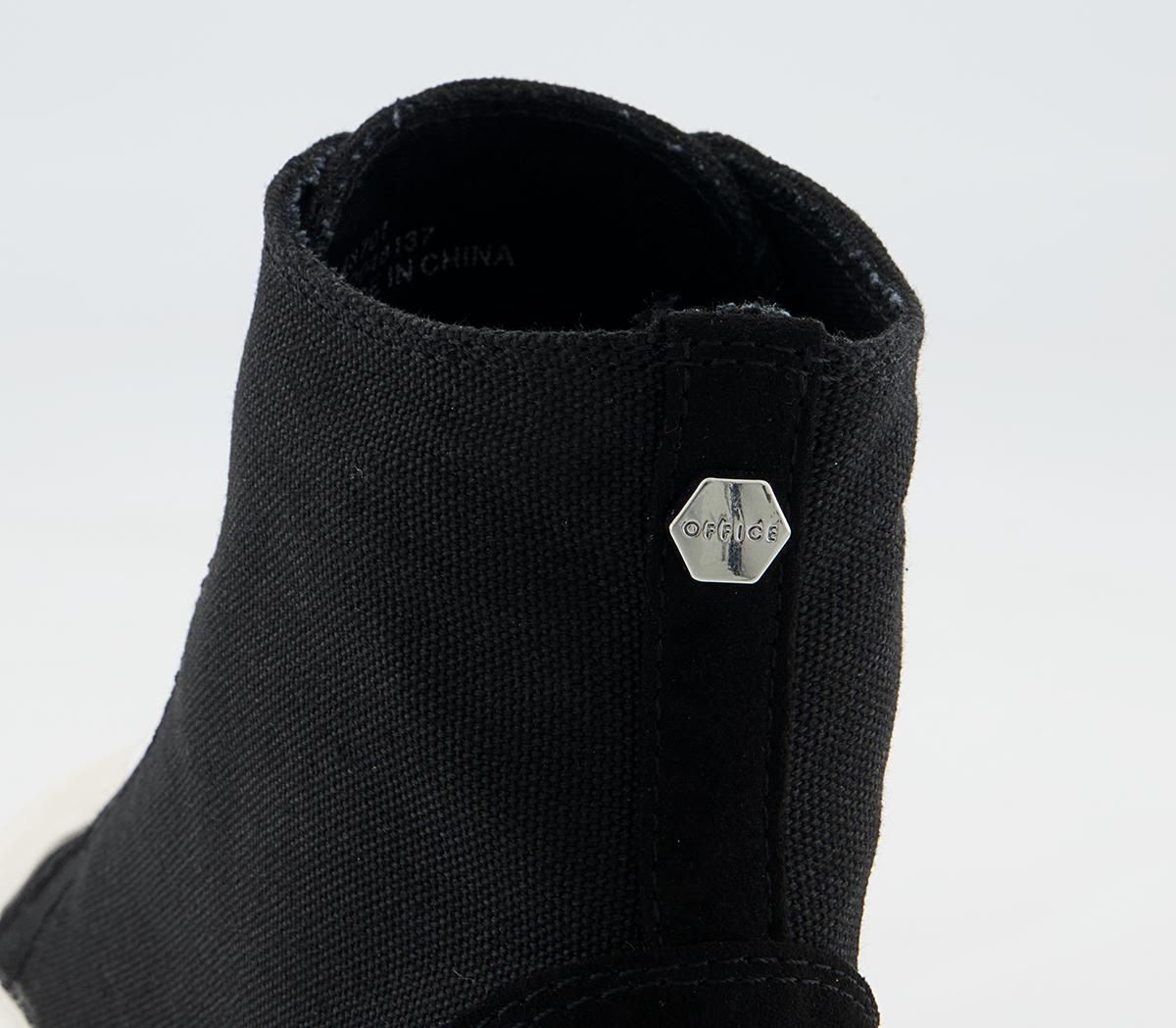 Office Fated Textured Sole High Top Trainers Office Fated Textured Sole High Top Trainers Black Canvas