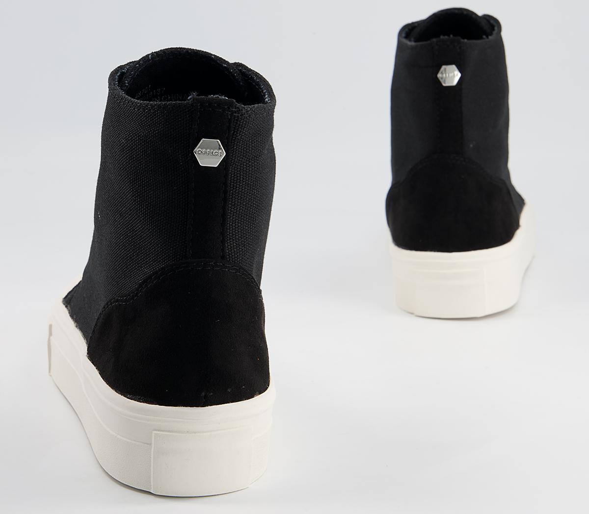 Office Fated Textured Sole High Top Trainers Office Fated Textured Sole High Top Trainers Black Canvas