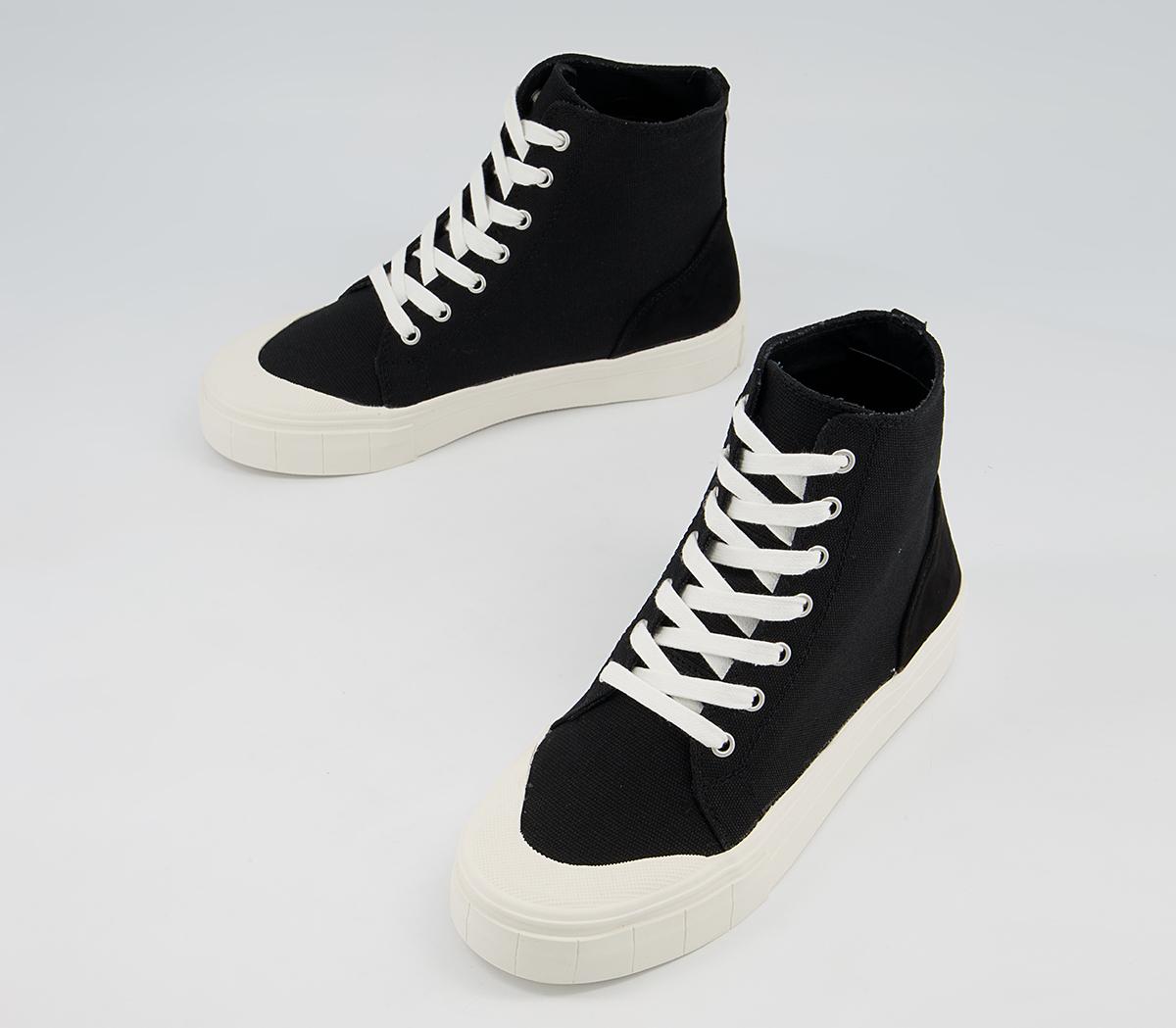 Office Fated Textured Sole High Top Trainers Office Fated Textured Sole High Top Trainers Black Canvas