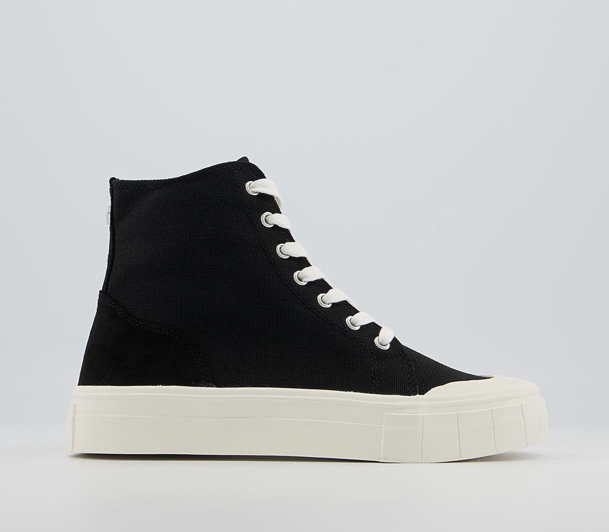 Office Fated Textured Sole High Top Trainers Office Fated Textured Sole High Top Trainers Black Canvas