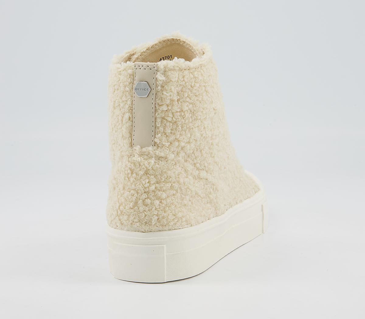 Office Fated Textured Sole High Top Trainers Office Fated Textured Sole High Top Trainers Beige Borg