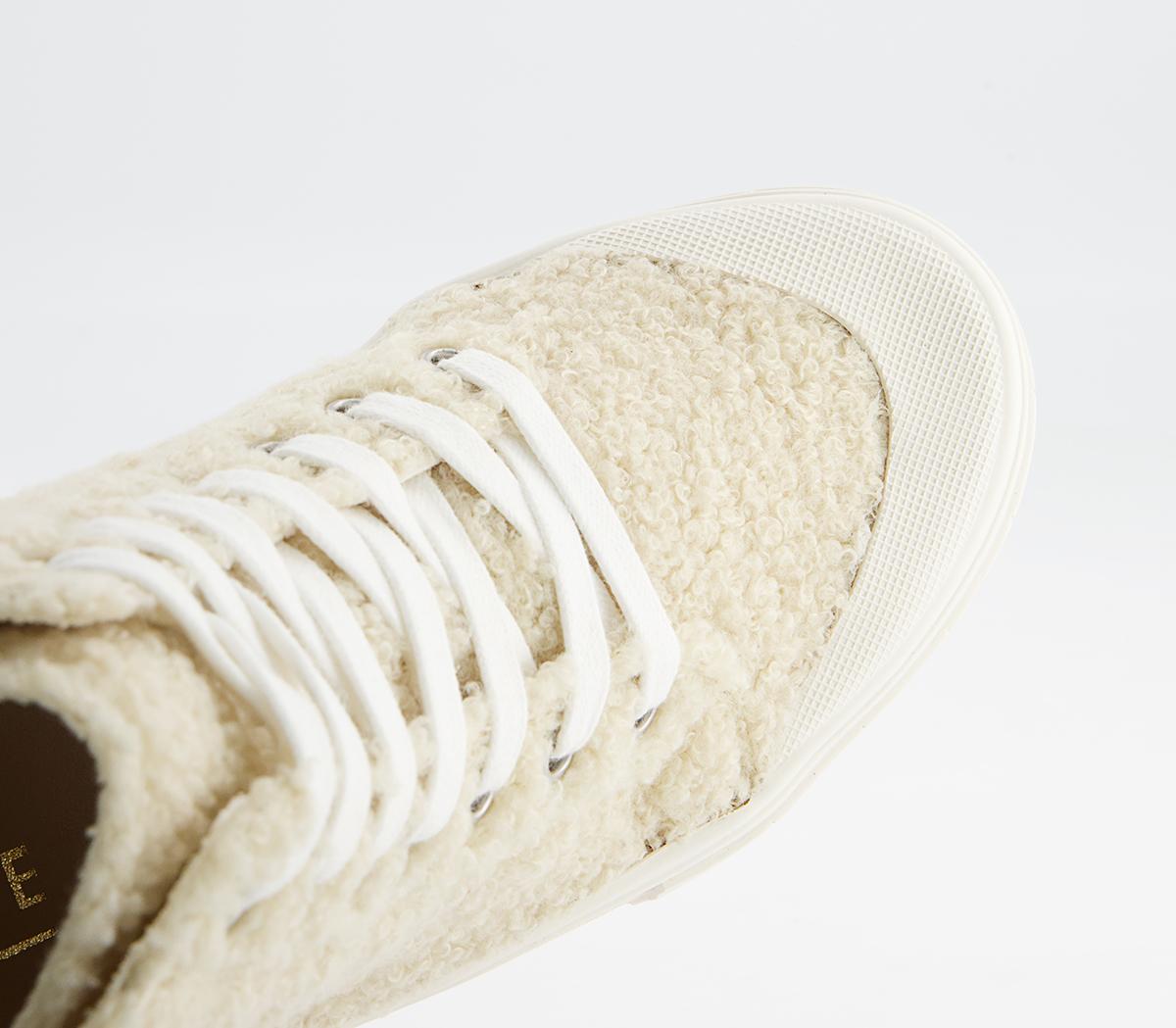 Office Fated Textured Sole High Top Trainers Office Fated Textured Sole High Top Trainers Beige Borg