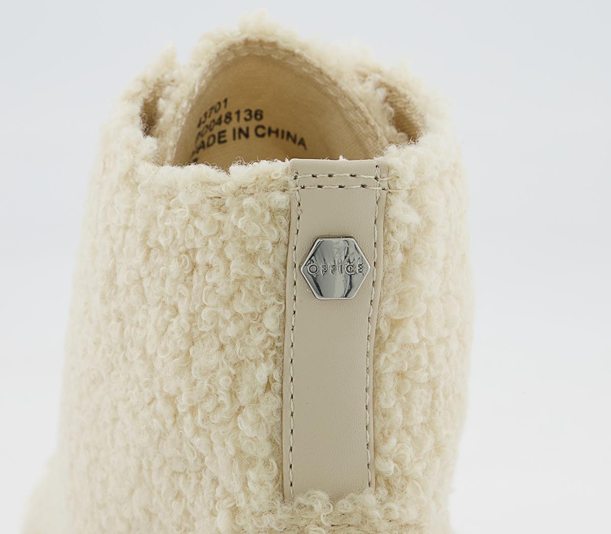 Office Fated Textured Sole High Top Trainers Office Fated Textured Sole High Top Trainers Beige Borg