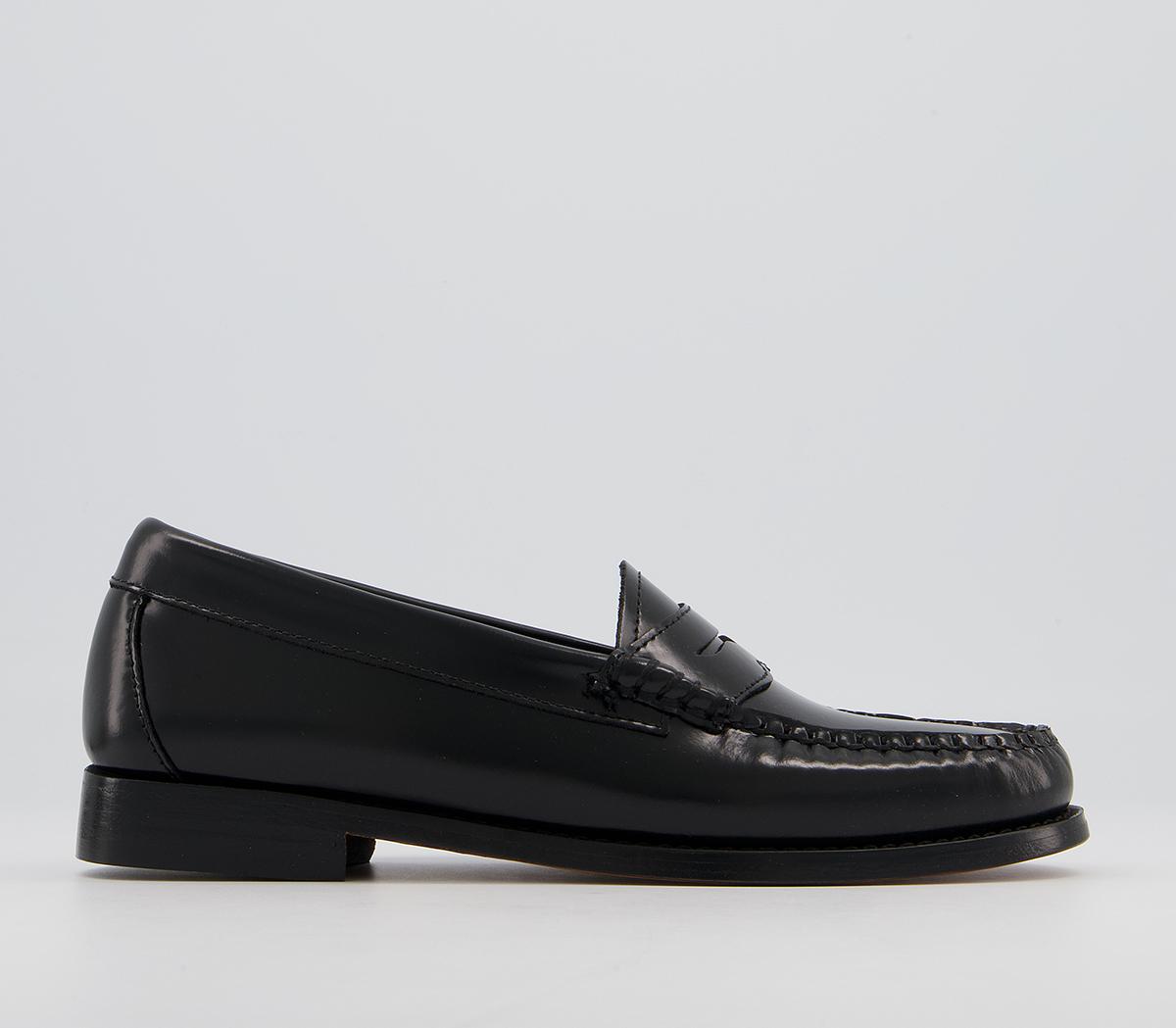 G.H Bass & Co Penny Loafers Black Leather - Flat Shoes for