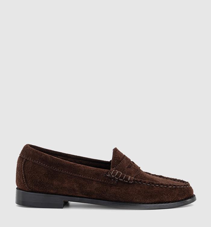 G.H Bass & Co Weejun Penny Loafers Chocolate Suede