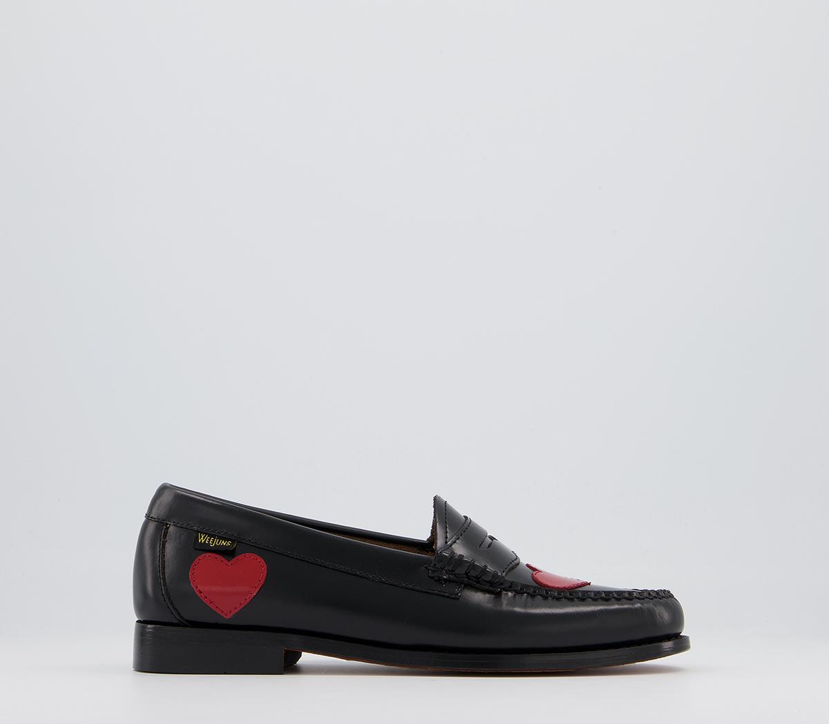 G.H Bass & CoWeejuns Penny Love LoafersBlack Leather Red