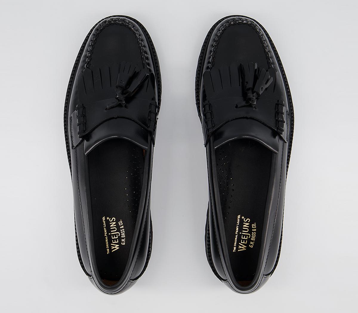 G.H Bass & Co Weejun 90 Layton II Kiltie Loafers G.H Bass & Co Weejun 90 Layton II Kiltie Loafers Black Leather