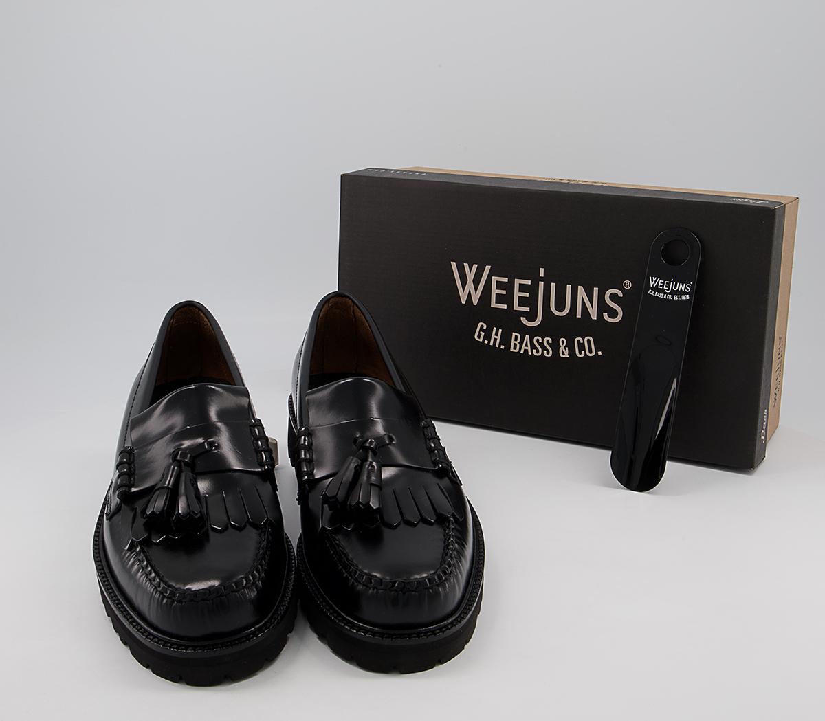 G.H Bass & Co Weejun 90 Layton II Kiltie Loafers G.H Bass & Co Weejun 90 Layton II Kiltie Loafers Black Leather