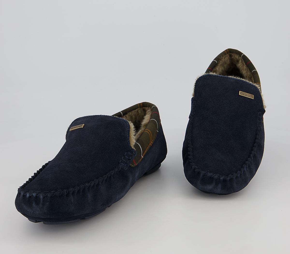 Barbour Monty Slippers Navy - Men's Casual Shoes