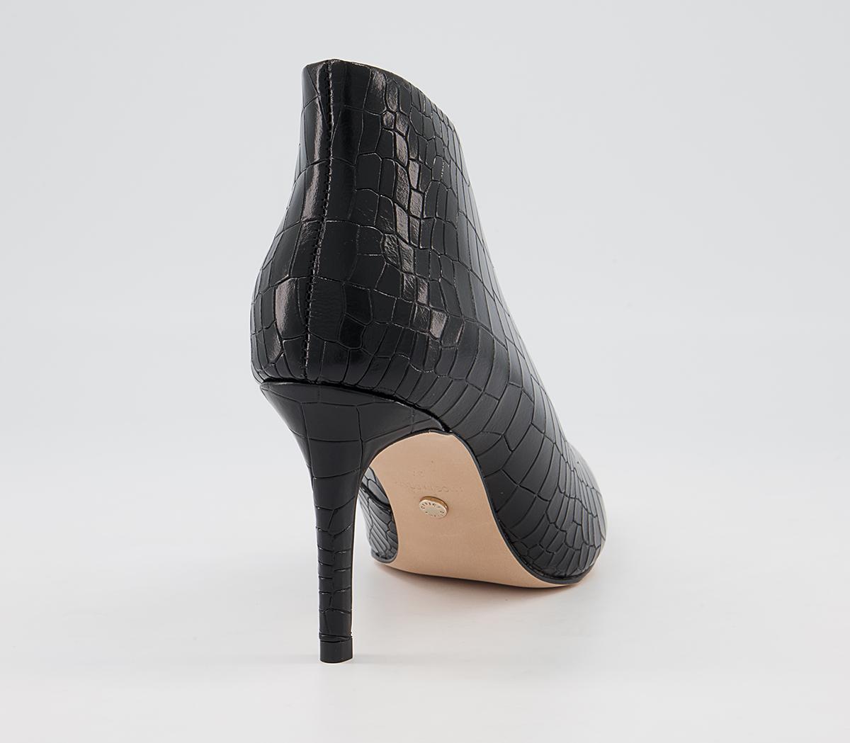 Office Mariette Pointed Shoe Boots Office Mariette Pointed Shoe Boots Black Croc Leather