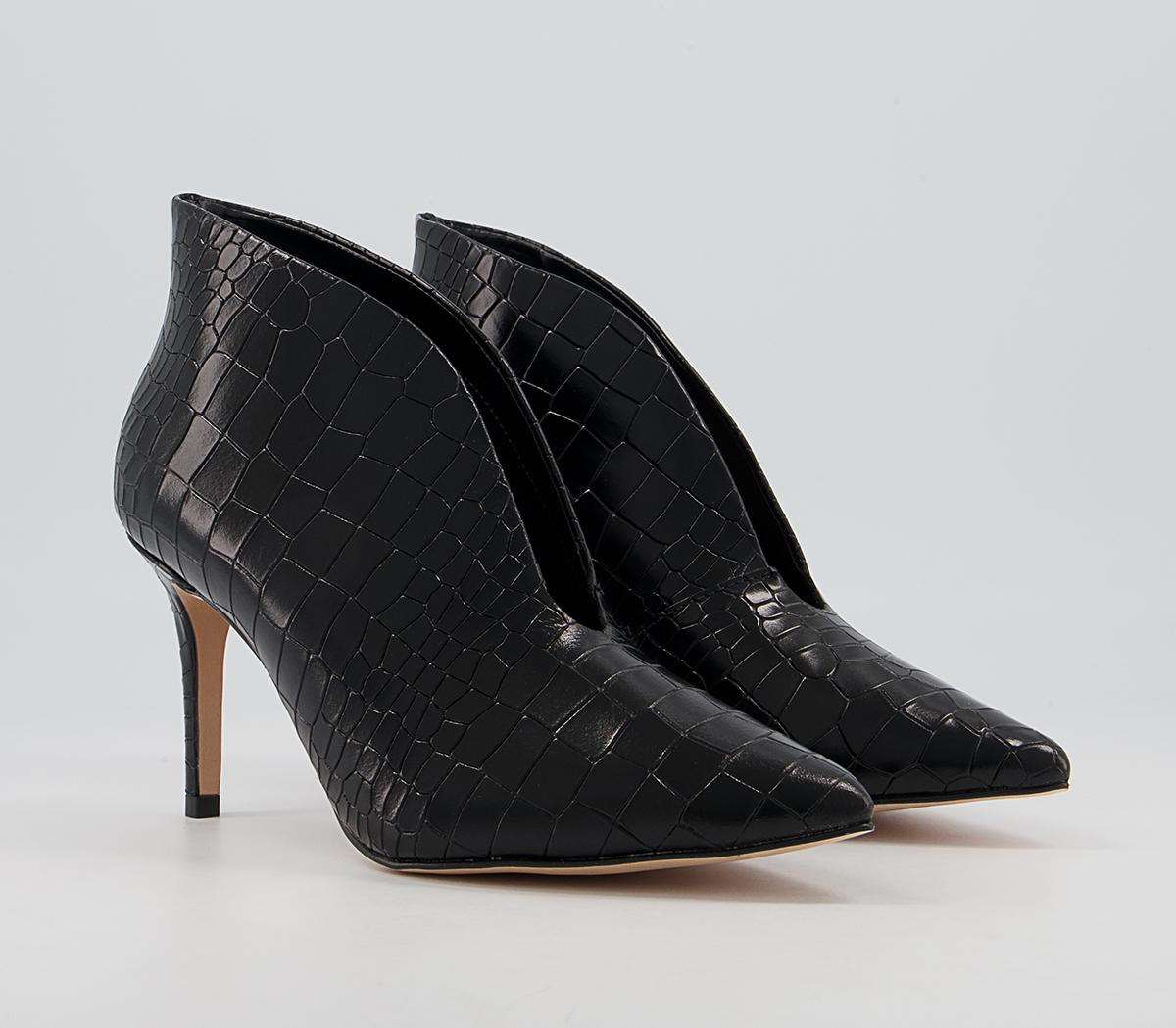 Office Mariette Pointed Shoe Boots Office Mariette Pointed Shoe Boots Black Croc Leather