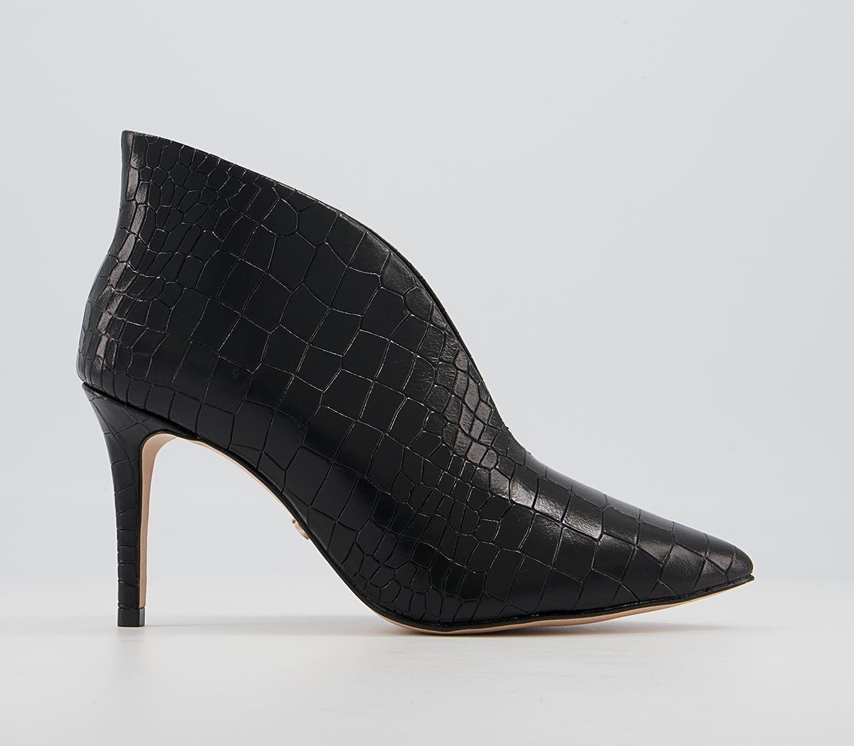 Office Mariette Pointed Shoe Boots Office Mariette Pointed Shoe Boots Black Croc Leather