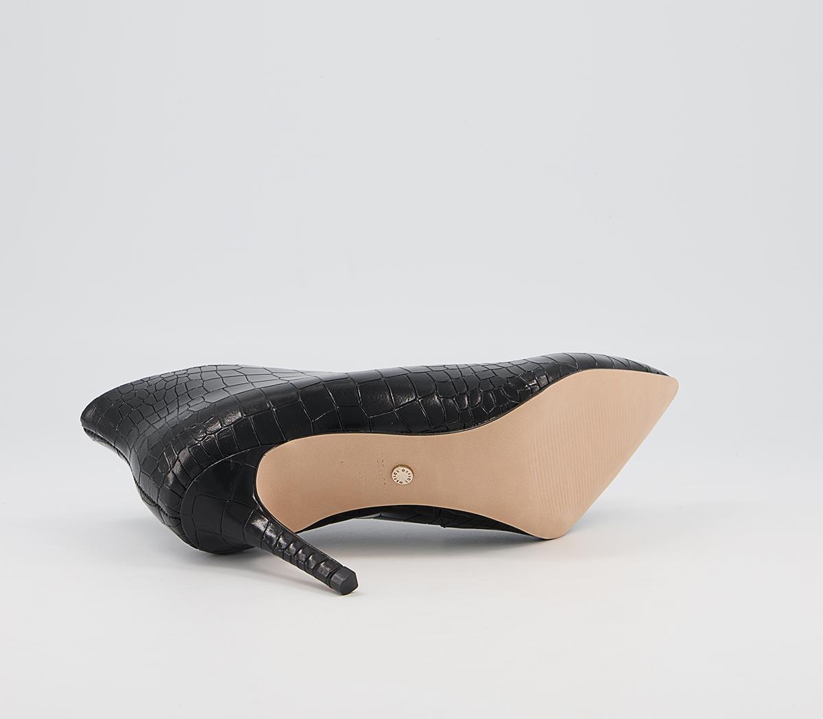 Office Mariette Pointed Shoe Boots Office Mariette Pointed Shoe Boots Black Croc Leather