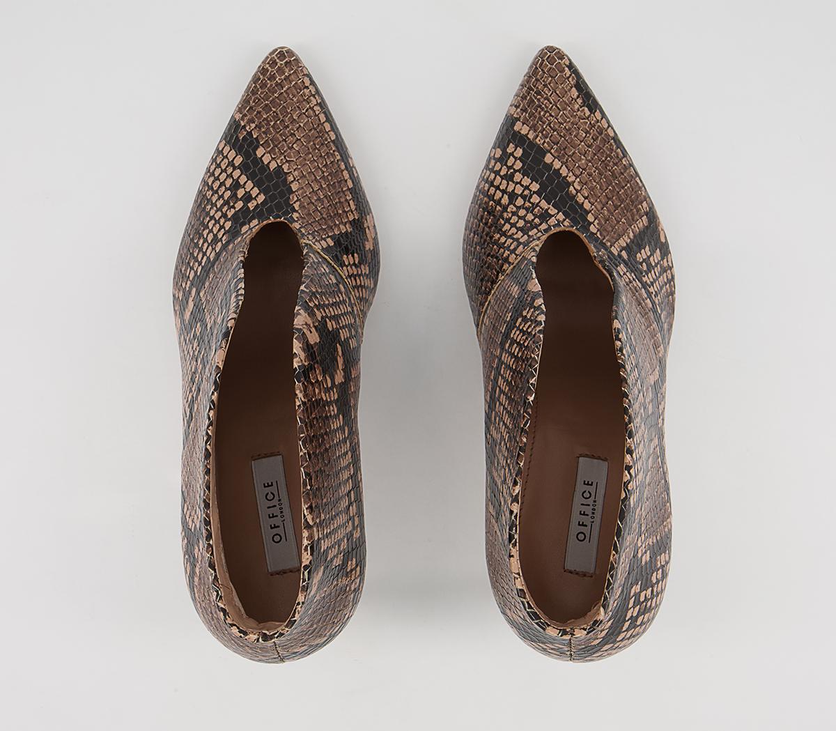 Office Mariette Pointed Shoe Boots Office Mariette Pointed Shoe Boots Natural Snake Leather