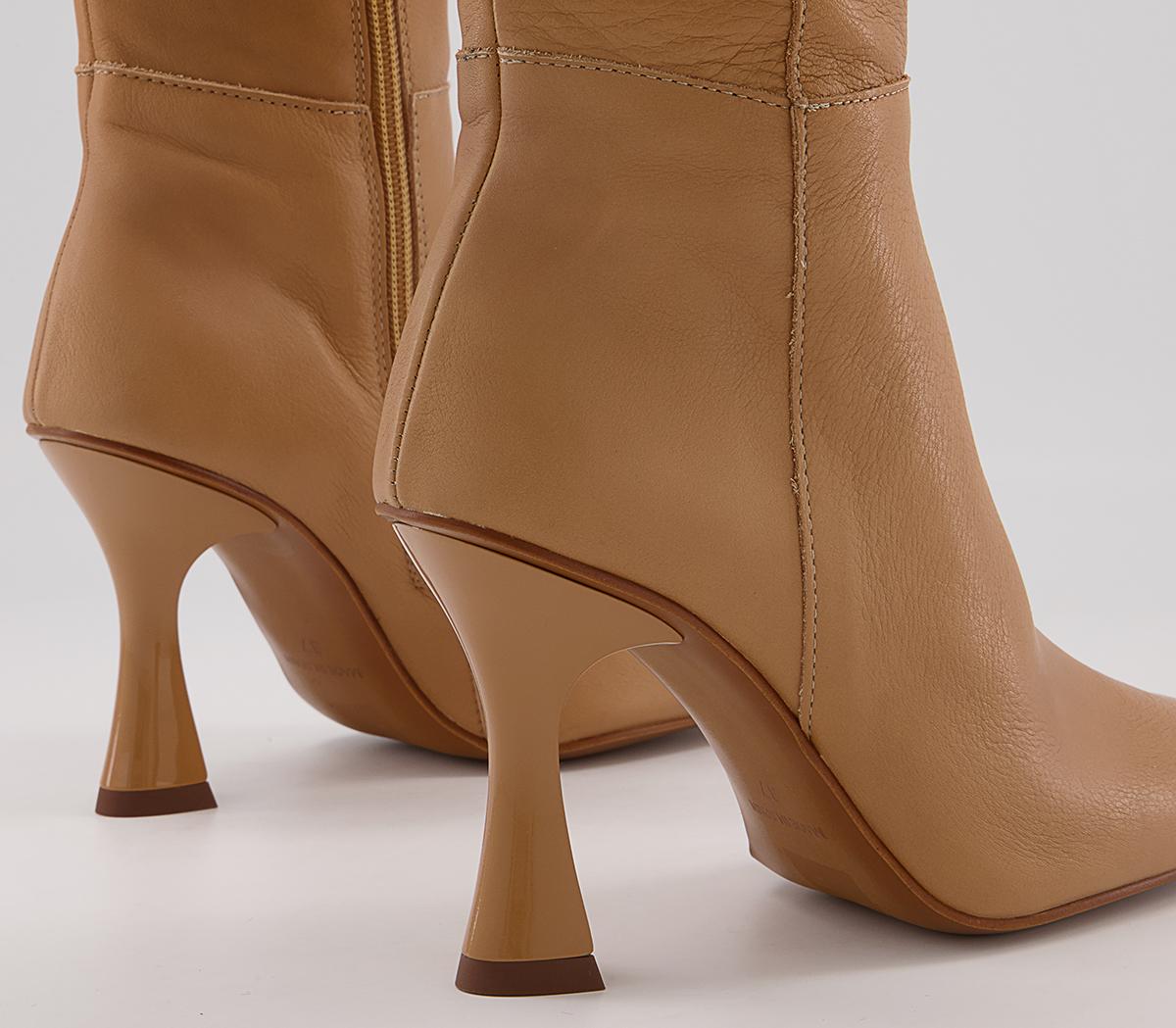 OFFICE Kurtsey Square Toe Dressy Boots OFFICE Kurtsey Square Toe Dressy Boots Camel Leather
