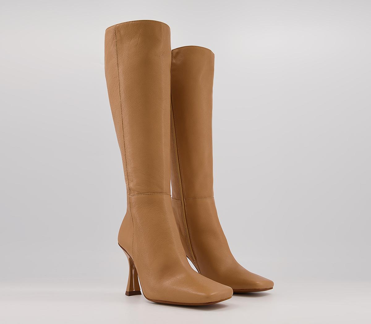OFFICE Kurtsey Square Toe Dressy Boots OFFICE Kurtsey Square Toe Dressy Boots Camel Leather