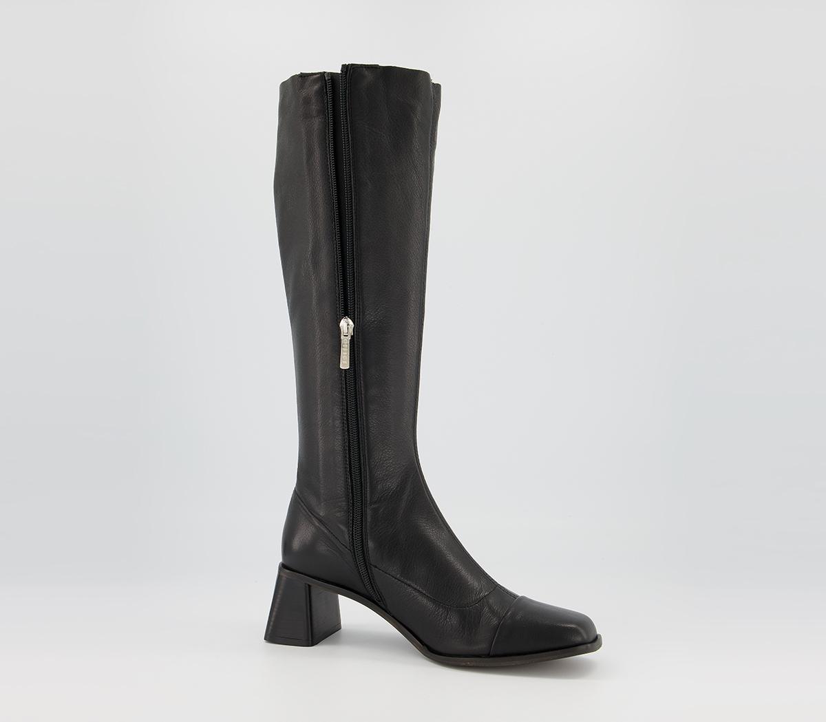 OFFICEKrum Smart Block Heel BootsBlack Leather