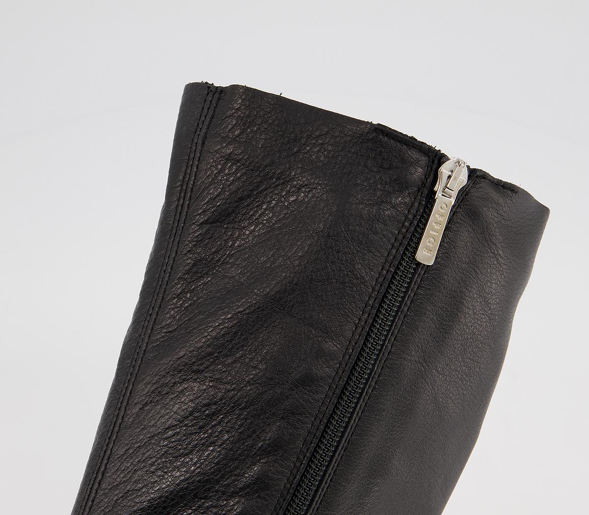 OFFICEKrum Smart Block Heel BootsBlack Leather