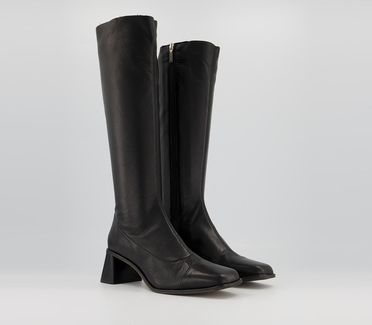 OFFICEKrum Smart Block Heel BootsBlack Leather