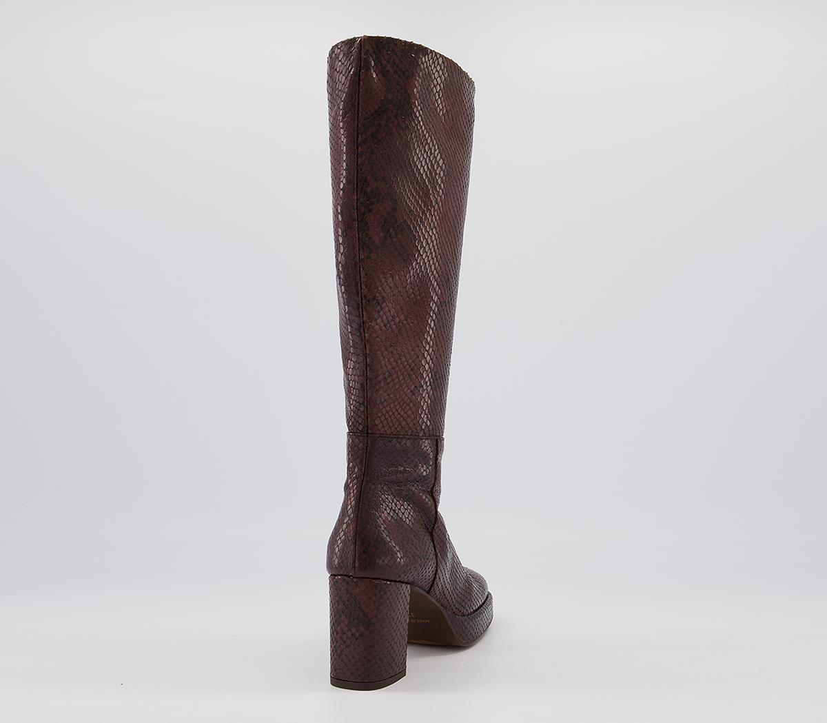 Office Kennard Platform Boots Office Kennard Platform Boots Brown Snake Leather