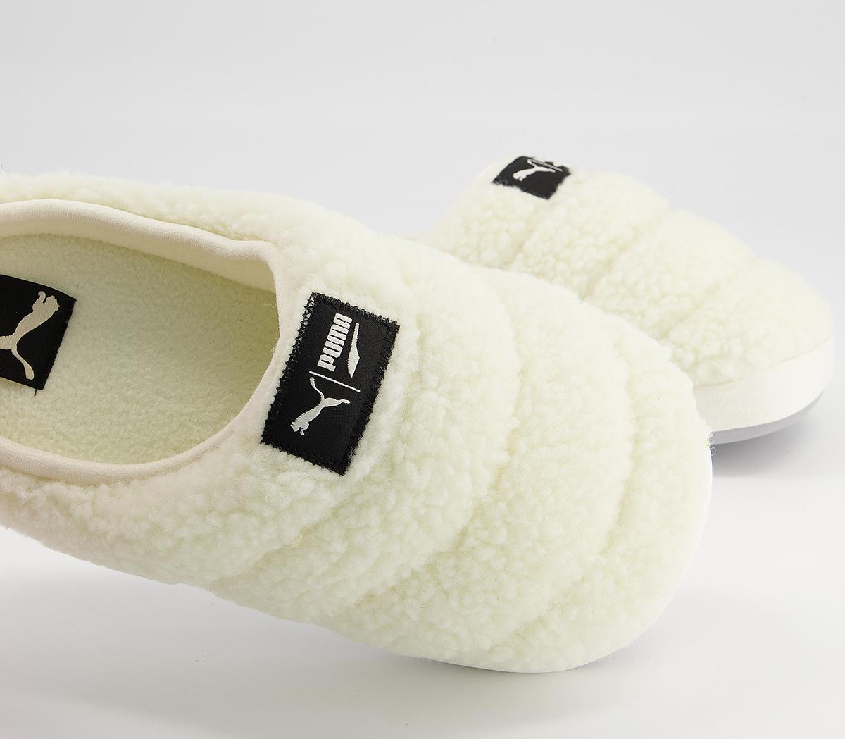Puma Scuff Slippers Puma Scuff Slippers Sherpa Whisper White Puma Black