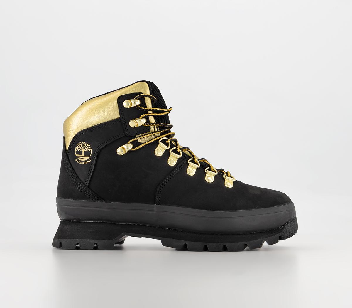 Timberland Euro Hiker Fl Boots Black Gold Women s Ankle Boots