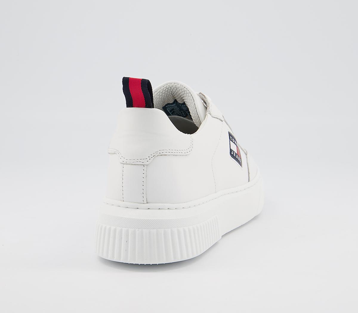Tommy Hilfiger Elevated Leather Cupsole Trainers Tommy Hilfiger Elevated Leather Cupsole Trainers White Flag