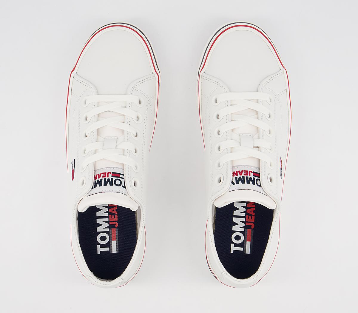 Tommy Hilfiger Flatform Leather Sneakers Tommy Hilfiger Flatform Leather Sneakers White Blue Red