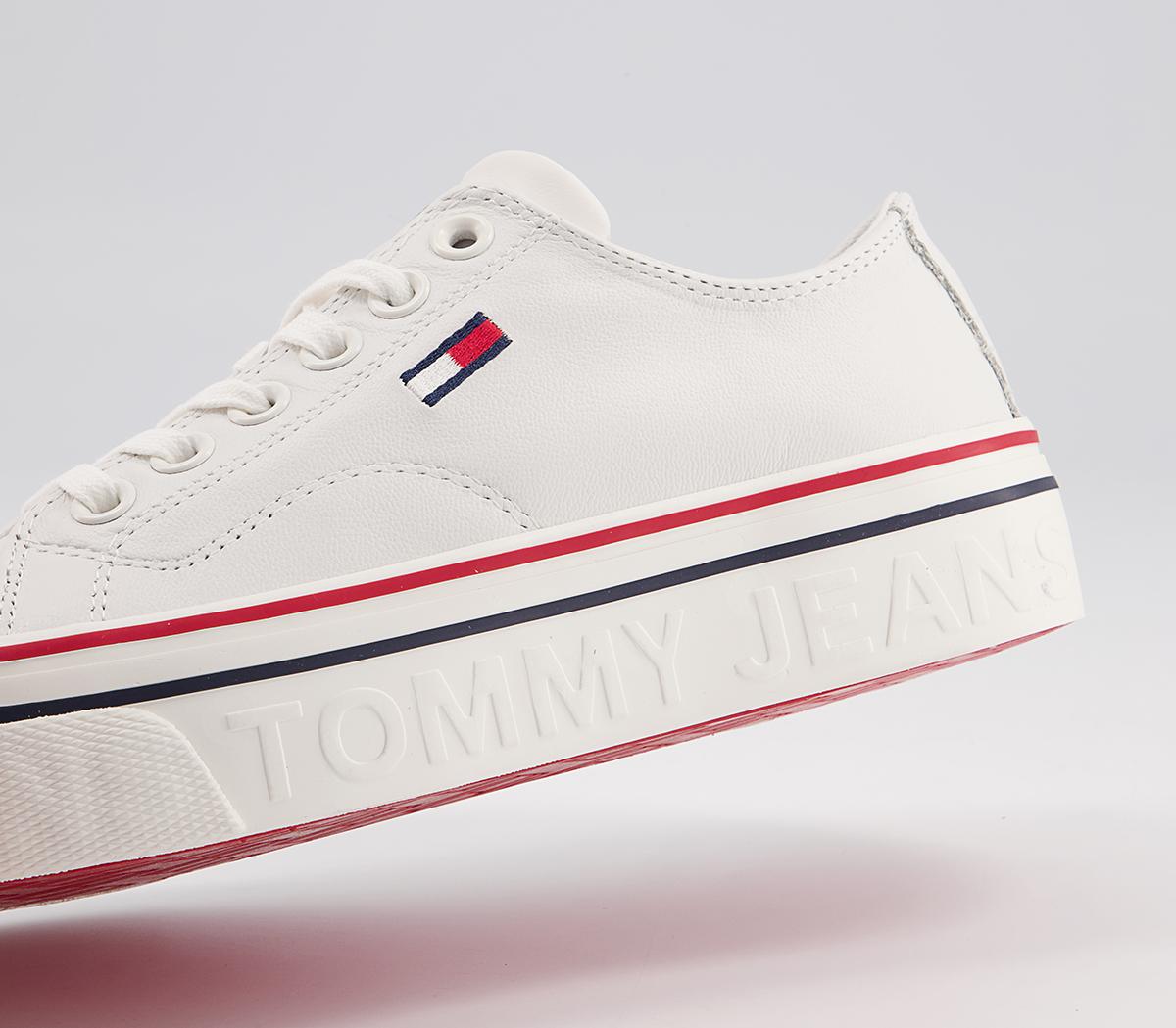 Tommy Hilfiger Flatform Leather Sneakers Tommy Hilfiger Flatform Leather Sneakers White Blue Red