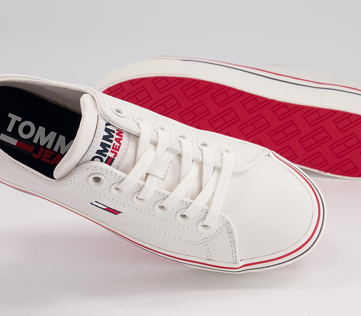 Tommy Hilfiger Flatform Leather Sneakers Tommy Hilfiger Flatform Leather Sneakers White Blue Red