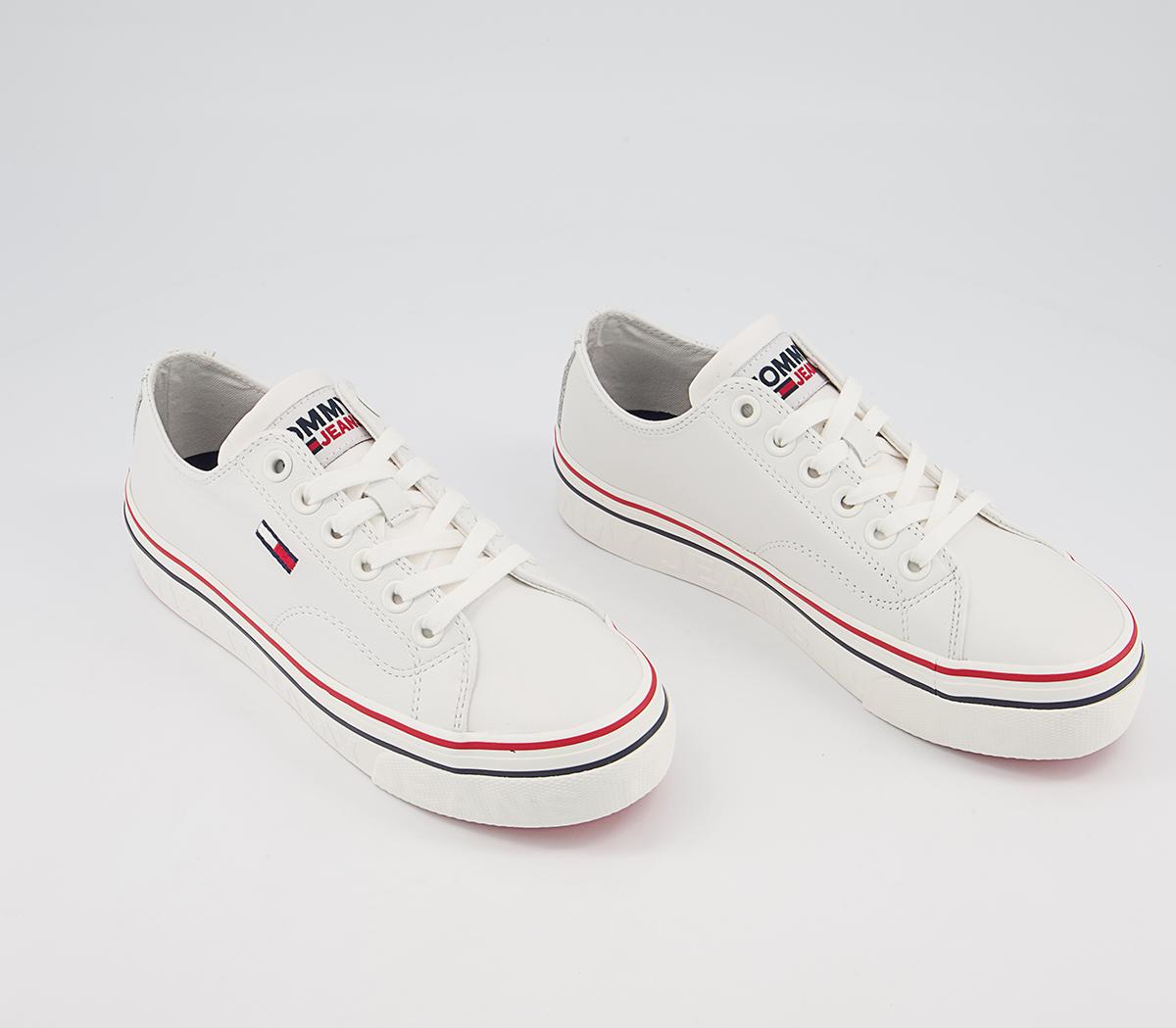 Tommy Hilfiger Flatform Leather Sneakers Tommy Hilfiger Flatform Leather Sneakers White Blue Red