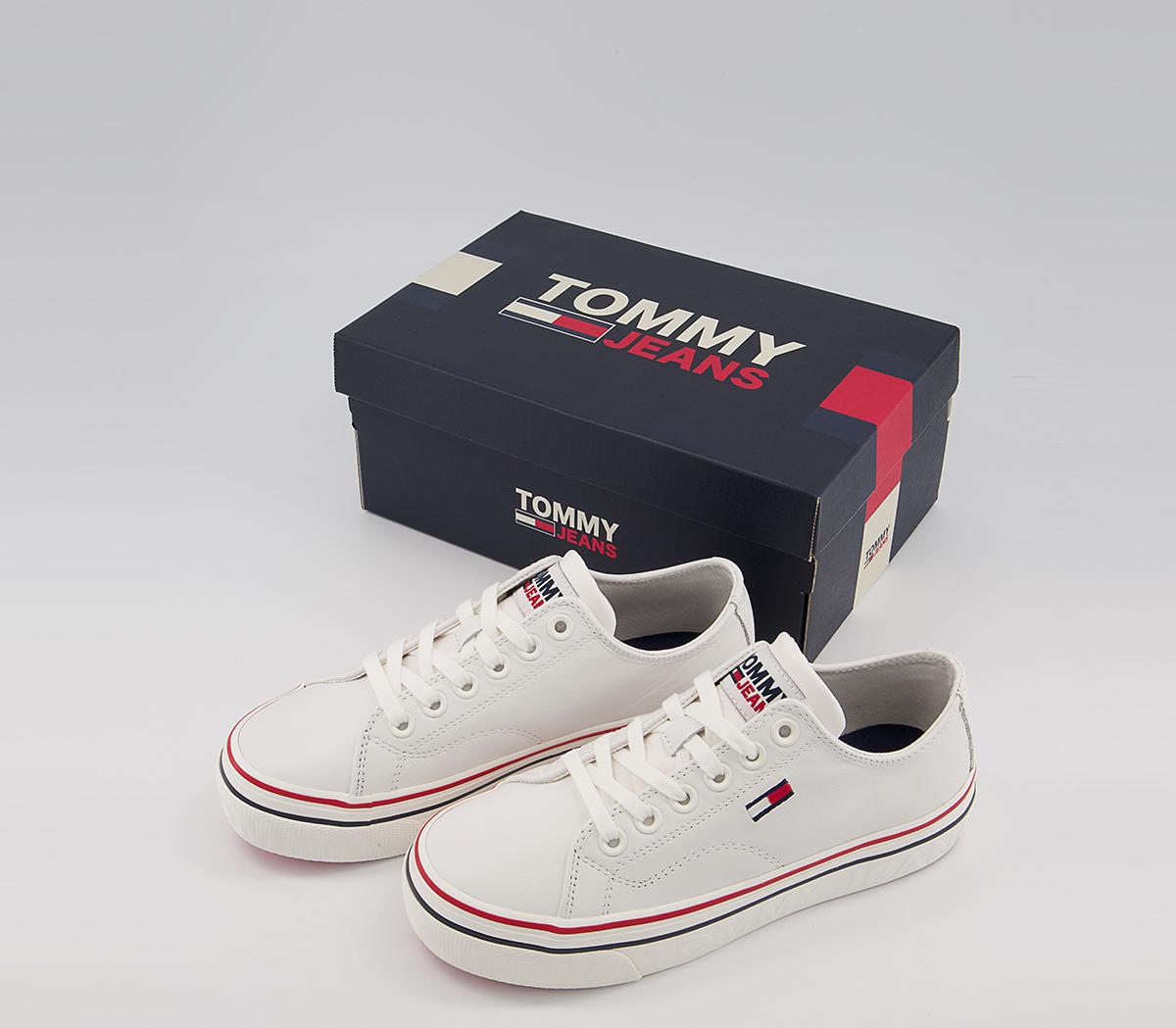 Tommy Hilfiger Flatform Leather Sneakers Tommy Hilfiger Flatform Leather Sneakers White Blue Red