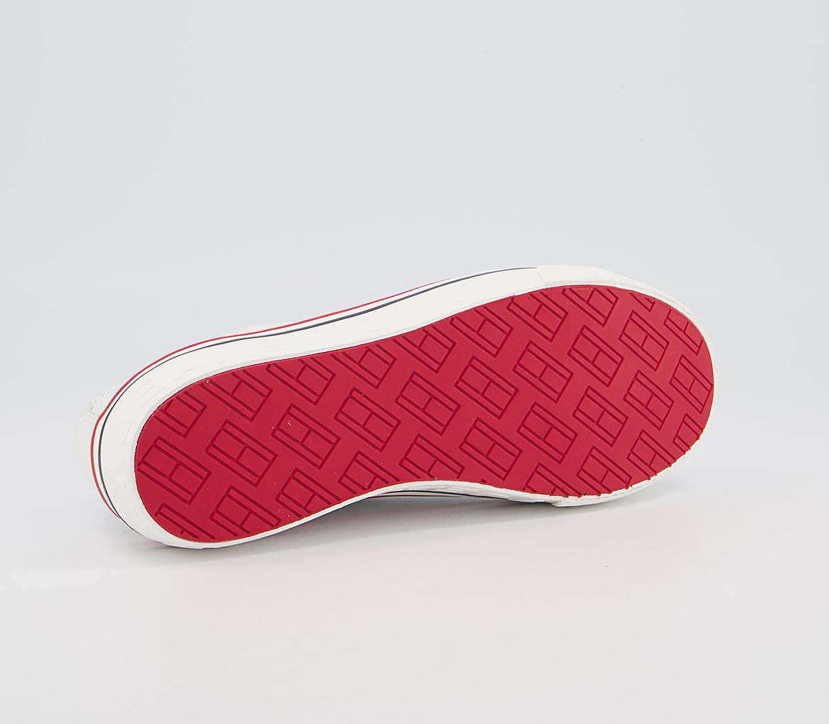 Tommy Hilfiger Flatform Leather Sneakers Tommy Hilfiger Flatform Leather Sneakers White Blue Red