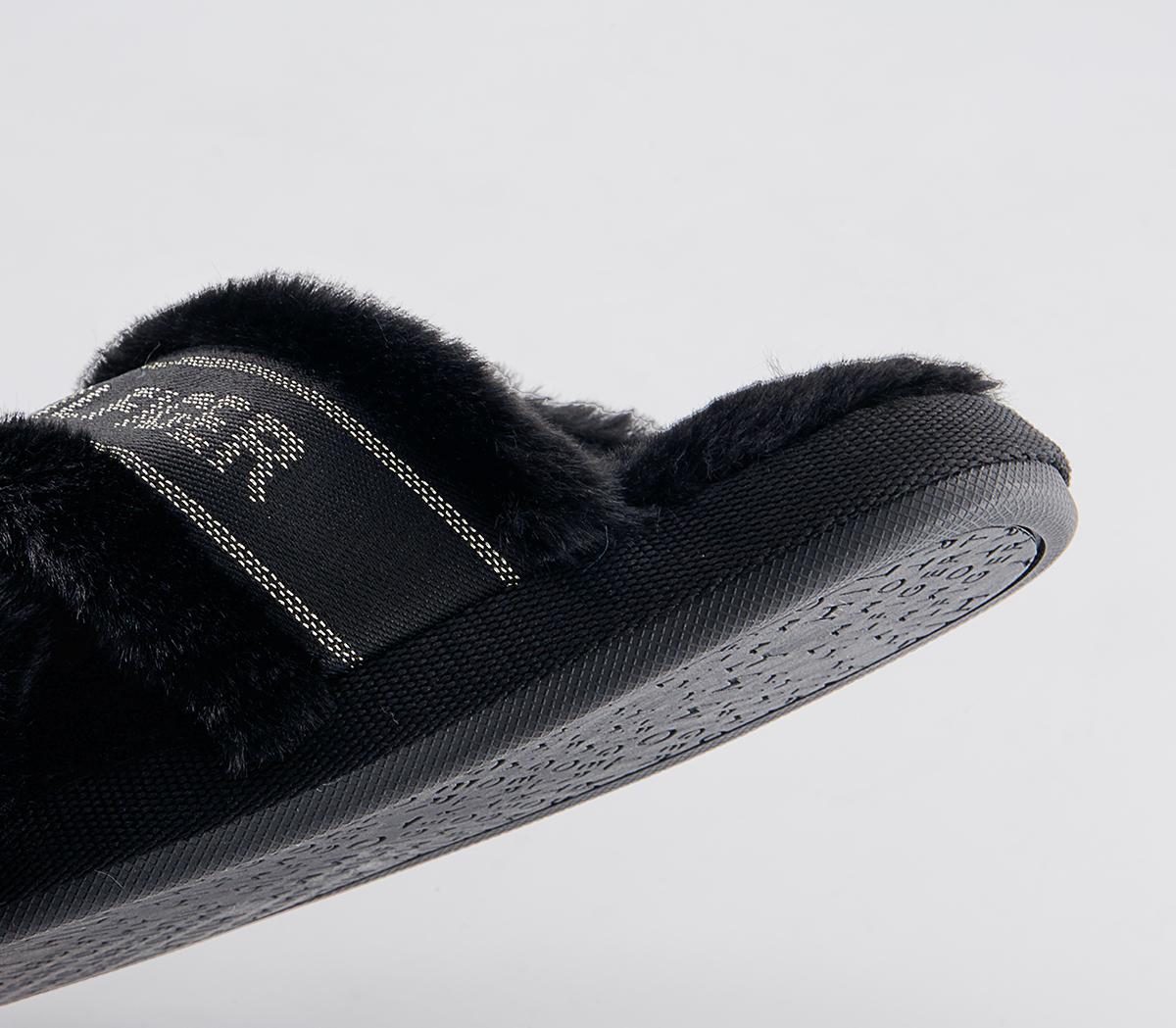 Tommy Hilfiger Tommy Furry Home Slippers Tommy Hilfiger Tommy Furry Home Slippers Black