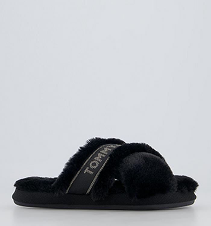 Tommy Hilfiger Tommy Furry Home Slippers Black