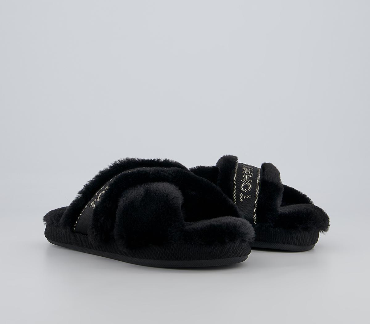Tommy Hilfiger Tommy Furry Home Slippers Tommy Hilfiger Tommy Furry Home Slippers Black