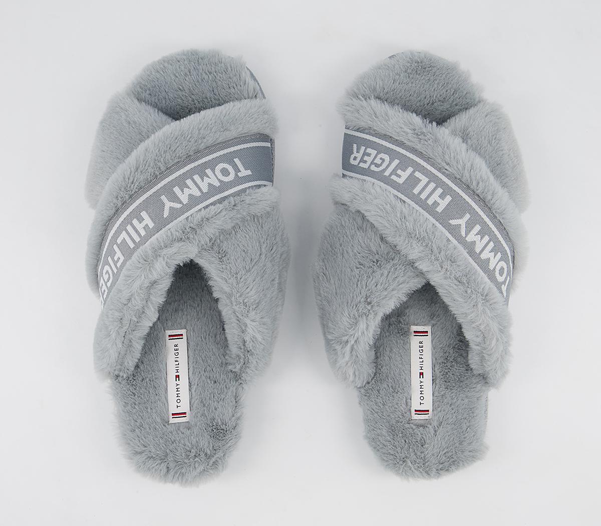 Tommy Hilfiger Tommy Furry Home Slippers Tommy Hilfiger Tommy Furry Home Slippers Steam Grey