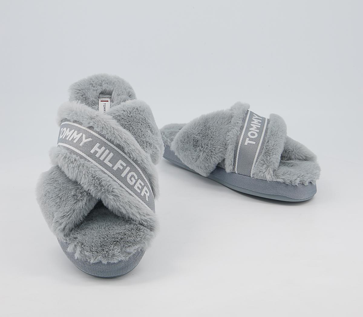 Tommy Hilfiger Tommy Furry Home Slippers Tommy Hilfiger Tommy Furry Home Slippers Steam Grey