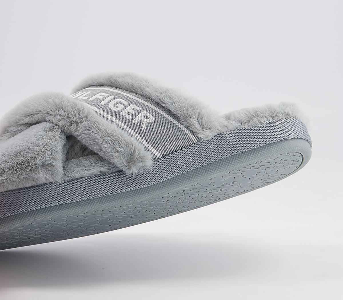 Tommy Hilfiger Tommy Furry Home Slippers Tommy Hilfiger Tommy Furry Home Slippers Steam Grey
