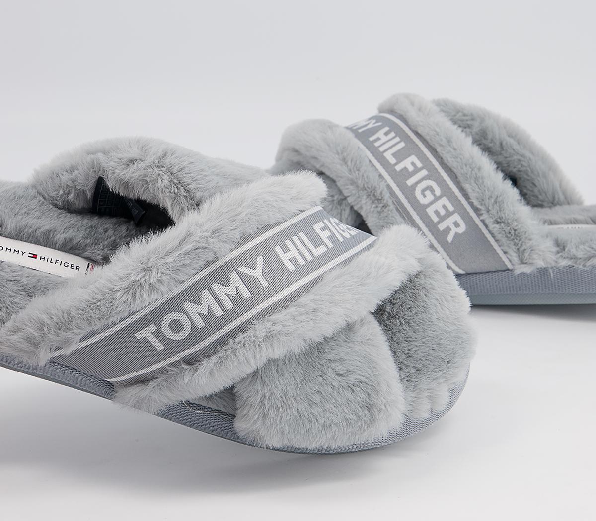 Tommy Hilfiger Tommy Furry Home Slippers Tommy Hilfiger Tommy Furry Home Slippers Steam Grey