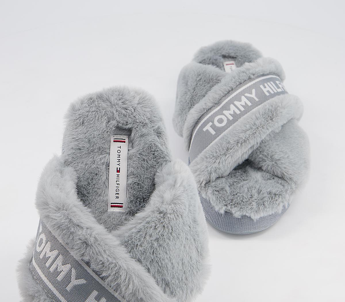 Tommy Hilfiger Tommy Furry Home Slippers Tommy Hilfiger Tommy Furry Home Slippers Steam Grey